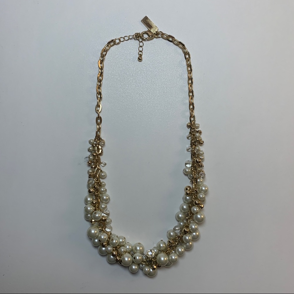 Gold, pearl and beaded necklace.